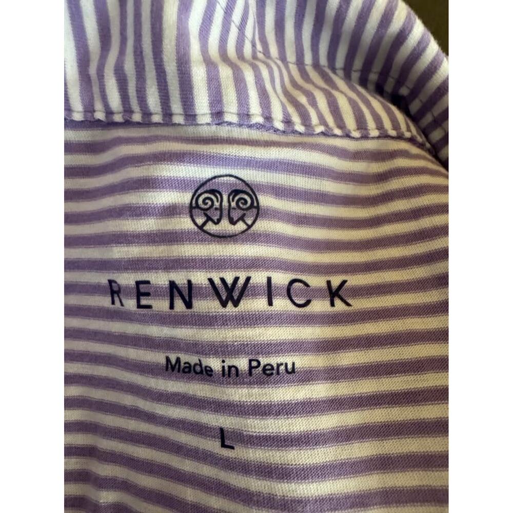 RENWICK Women’s Large Polo Seminole Golf Club 100% PIMA Cotton Purple White $89 - Picture 6 of 7